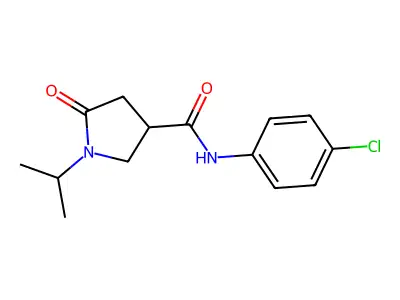N-(4-chlorophenyl)-5-oxo-1-propan-2-ylpyrrolidine-3-carboxamide structure