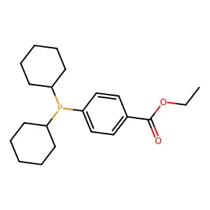 Benzoic acid, 4-(dicyclohexylphosphino)-, ethyl ester structure