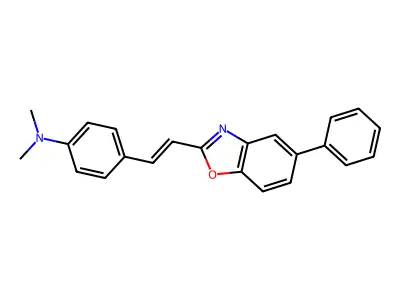 N,N-dimethyl-4-[2-(5-phenyl-1,3-benzoxazol-2-yl)vinyl]aniline structure