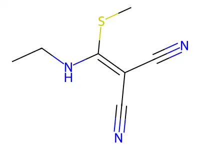 [(Ethylamino)(methylsulfanyl)methylidene]propanedinitrile structure