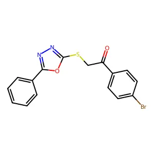 1-(4-Bromophenyl)-2-[(5-phenyl-1,3,4-oxadiazol-2-yl)sulfanyl]ethanone structure