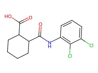 2-{[(2,3-Dichlorophenyl)amino]carbonyl}cyclohexanecarboxylic acid structure