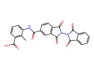 2-Methyl-3-(1,1',3,3'-tetraoxo-[2,2'-biisoindoline]-5-carboxamido)benzoic acid structure
