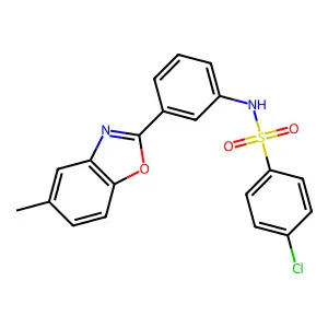 4-chloro-N-[3-(5-methyl-1,3-benzoxazol-2-yl)phenyl]benzenesulfonamide structure
