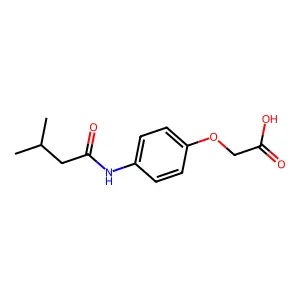 {4-[(3-Methylbutanoyl)amino]phenoxy}acetic acid structure