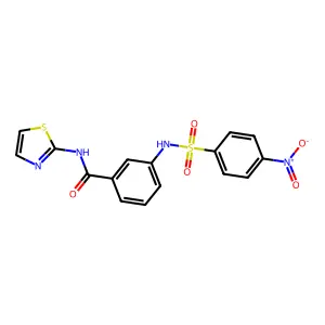 3-{[(4-nitrophenyl)sulfonyl]amino}-N-(1,3-thiazol-2-yl)benzamide structure