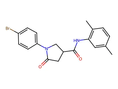 1-(4-bromophenyl)-N-(2,5-dimethylphenyl)-5-oxopyrrolidine-3-carboxamide structure