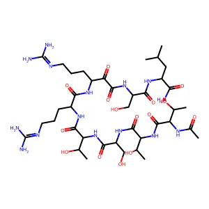 L-Leucinamide, N-acetyl-L-threonyl-L-threonyl-L-seryl-L-threonyl-L-arginyl-(3S)-3-amino-6-[(aminoiminomethyl)amino]-2-oxohexanoyl-L-seryl- (9CI) structure