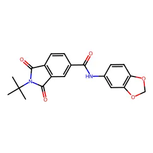 N-(1,3-benzodioxol-5-yl)-2-tert-butyl-1,3-dioxoisoindole-5-carboxamide structure
