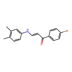 (E)-1-(4-bromophenyl)-3-(3,4-dimethylanilino)prop-2-en-1-one structure
