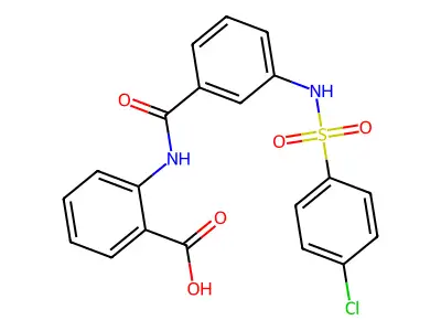 2-{[(3-{[(4-Chlorophenyl)sulfonyl]amino}phenyl)carbonyl]amino}benzoic acid structure