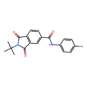 2-tert-butyl-N-(4-iodophenyl)-1,3-dioxoisoindole-5-carboxamide structure