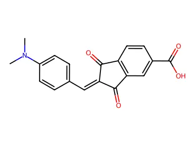 2-[[4-(Dimethylamino)phenyl]methylene]-2,3-dihydro-1,3-dioxo-1H-indene-5-carboxylic acid structure
