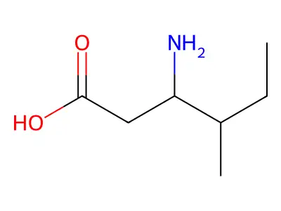 (3R,4R)-3-amino-4-methylhexanoic acid structure