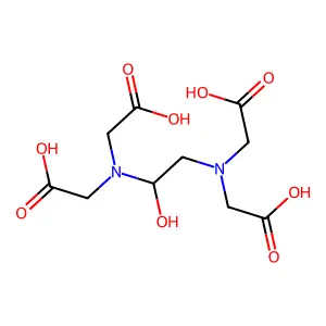 (羟乙基乙二氨)四乙酸 structure