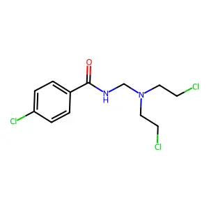 N-(Bis(2-chloraethyl)aminomethyl)-4-chlorbenzamid structure