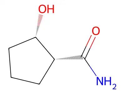 (1R,2S)-2-hydroxycyclopentane-1-carboxamide structure
