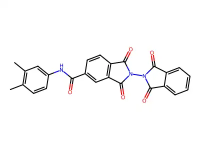 N-(3,4-dimethylphenyl)-2-(1,3-dioxoisoindol-2-yl)-1,3-dioxoisoindole-5-carboxamide structure