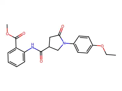 Methyl 2-({[1-(4-ethoxyphenyl)-5-oxopyrrolidin-3-yl]carbonyl}amino)benzoate structure