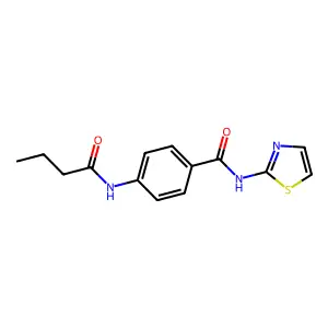 4-butyrylamino-N-thiazol-2-ylbenzamide structure