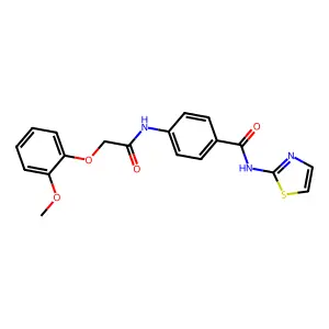 4-{[(2-methoxyphenoxy)acetyl]amino}-N-(1,3-thiazol-2-yl)benzamide structure