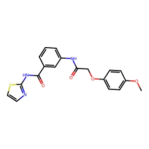 3-{[(4-methoxyphenoxy)acetyl]amino}-N-(1,3-thiazol-2-yl)benzamide structure