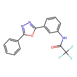 2,2,2-trifluoro-N-[3-(5-phenyl-1,3,4-oxadiazol-2-yl)phenyl]acetamide structure