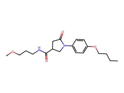 1-(4-butoxyphenyl)-N-(3-methoxypropyl)-5-oxopyrrolidine-3-carboxamide structure