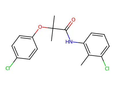 N-(3-chloro-2-methylphenyl)-2-(4-chlorophenoxy)-2-methylpropanamide structure