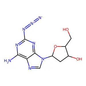 (2R,3S,5R)-5-(6-amino-2-azido-purin-9-yl)-2-(hydroxymethyl)tetrahydrofuran-3-ol structure