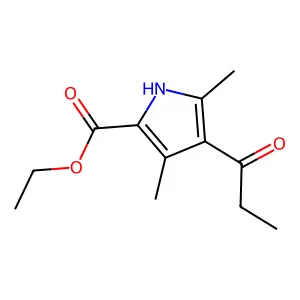 3,5-Dimethyl-4-(1-oxopropyl)-1H-pyrrole-2-carboxylic acid ethyl ester structure