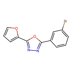 2-(3-Bromophenyl)-5-(furan-2-yl)-1,3,4-oxadiazole structure