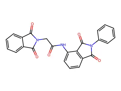 2-(1,3-dioxoisoindol-2-yl)-N-(1,3-dioxo-2-phenylisoindol-4-yl)acetamide structure