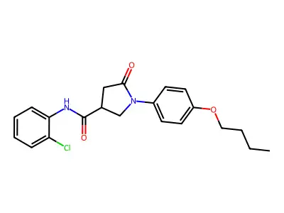 1-(4-butoxyphenyl)-N-(2-chlorophenyl)-5-oxo-3-pyrrolidinecarboxamide structure