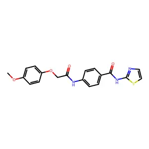 4-{[(4-methoxyphenoxy)acetyl]amino}-N-(1,3-thiazol-2-yl)benzamide structure