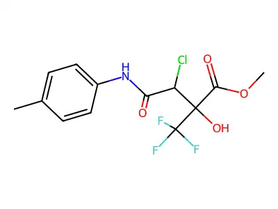 Methyl 3-chloro-2-hydroxy-4-oxo-4-(4-toluidino)-2-(trifluoromethyl)butanoate structure