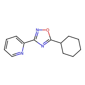 5-Cyclohexyl-3-pyridin-2-yl-1,2,4-oxadiazole structure