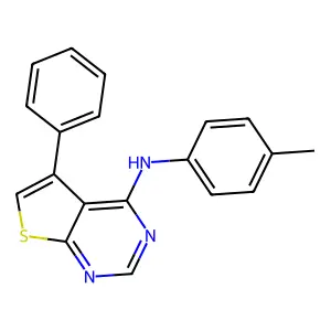 N-(4-methylphenyl)-5-phenylthieno[2,3-d]pyrimidin-4-amine structure