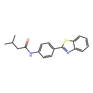 N-[4-(1,3-benzothiazol-2-yl)phenyl]-3-methylbutanamide structure