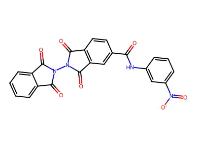 2-(1,3-dioxoisoindol-2-yl)-N-(3-nitrophenyl)-1,3-dioxoisoindole-5-carboxamide structure