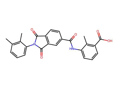 3-(2-(2,3-dimethylphenyl)-1,3-dioxoisoindoline-5-carboxamido)-2-methylbenzoic acid structure