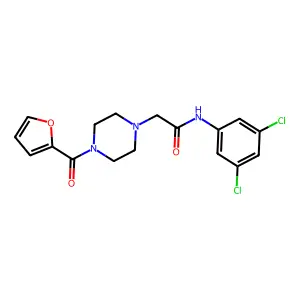 N-(3,5-dichlorophenyl)-2-[4-(furan-2-ylcarbonyl)piperazin-1-yl]acetamide structure