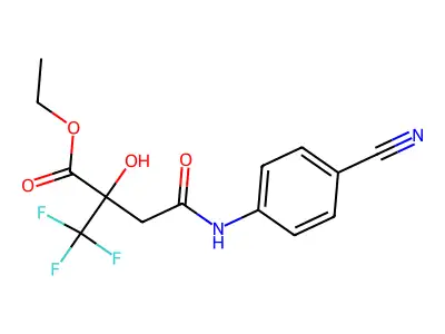 Ethyl 4-(4-cyanoanilino)-2-hydroxy-4-oxo-2-(trifluoromethyl)butanoate structure
