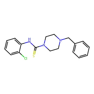 4-benzyl-N-(2-chlorophenyl)piperazine-1-carbothioamide structure
