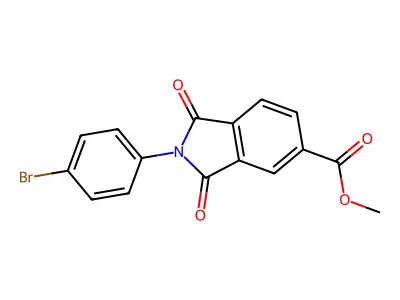 methyl 2-(4-bromophenyl)-1,3-dioxo-2,3-dihydro-1H-isoindole-5-carboxylate structure