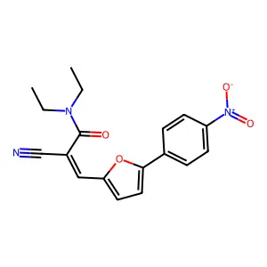 (E)-2-cyano-N,N-diethyl-3-[5-(4-nitrophenyl)furan-2-yl]prop-2-enamide structure