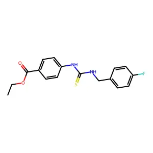 Ethyl 4-({[(4-fluorobenzyl)amino]carbothioyl}amino)benzoate structure