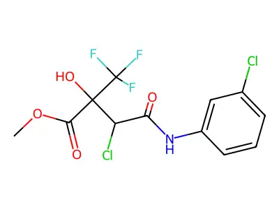 Methyl 3-chloro-4-(3-chloroanilino)-2-hydroxy-4-oxo-2-(trifluoromethyl)butanoate structure