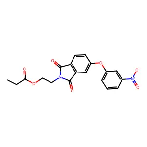2-[5-(3-nitrophenoxy)-1,3-dioxo-1,3-dihydro-2H-isoindol-2-yl]ethyl propanoate structure