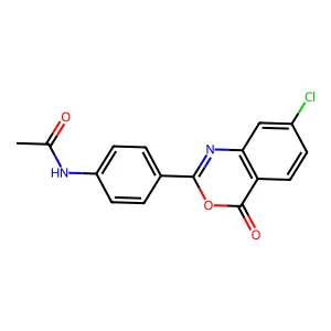 N-[4-(7-chloro-4-oxo-4H-3,1-benzoxazin-2-yl)phenyl]acetamide structure